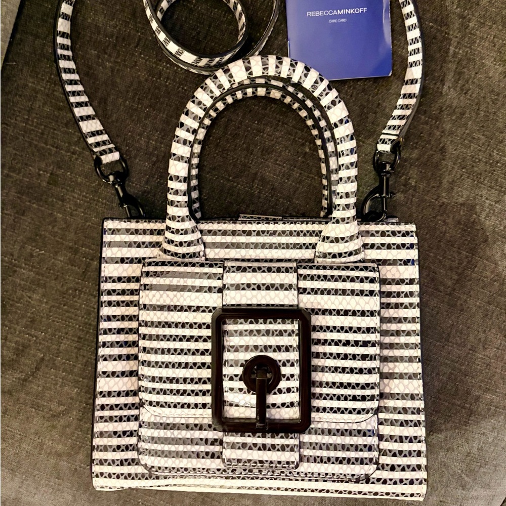 Rebecca Minkoff Monochrome Striped Crossbody Bag